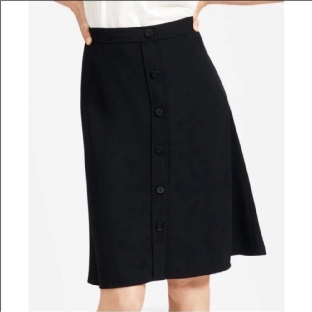 Elegant Black Button-Down Skirt